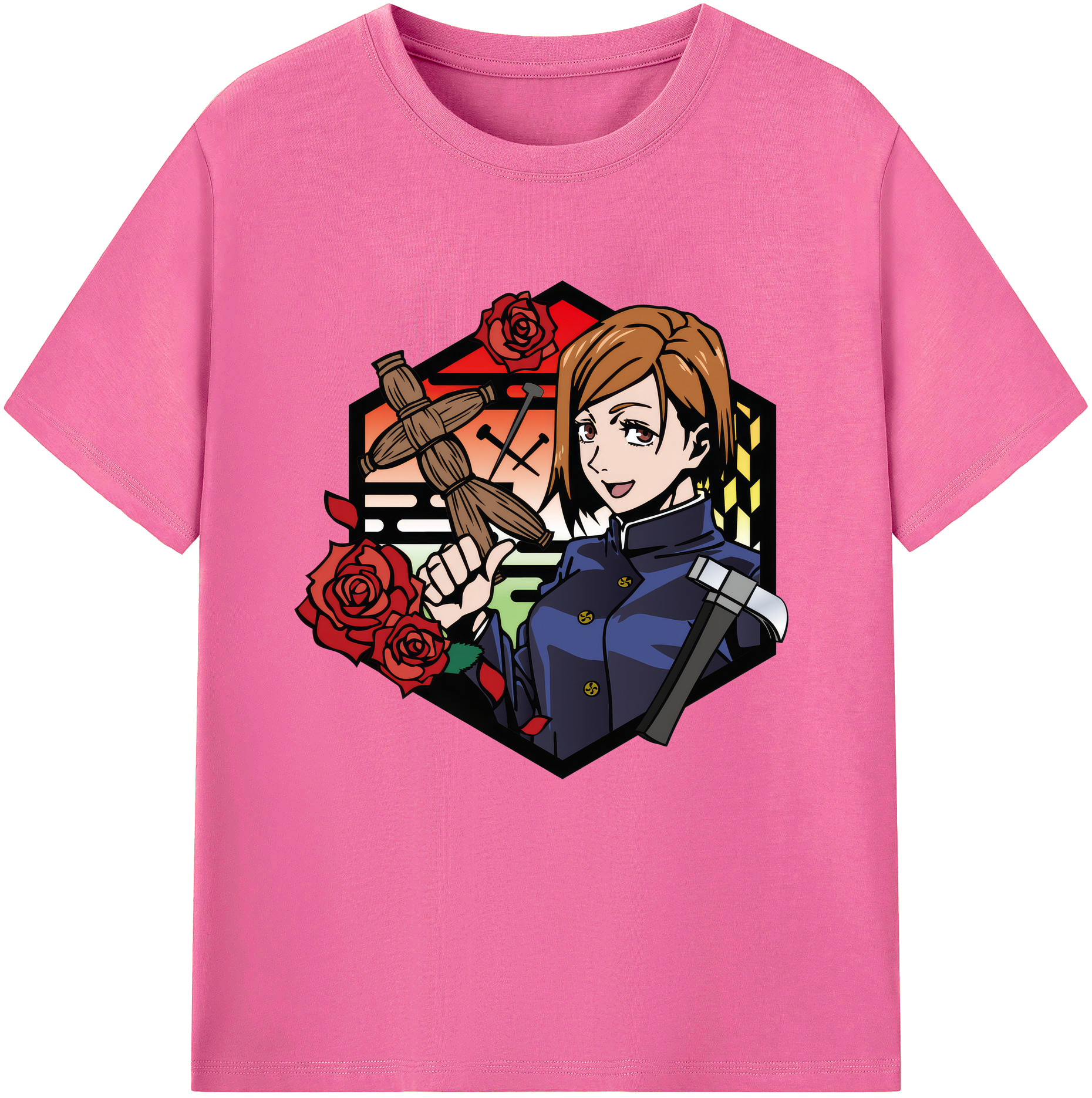 （画像用） 呪術廻戦 Jujutsu Kaisen レディースカジュアルプリントTシャツ（綿100％）